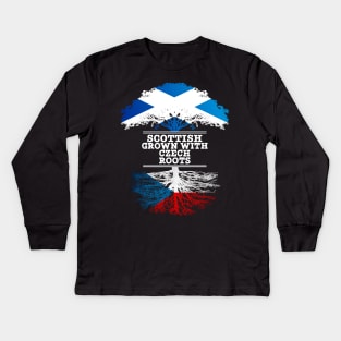 Scottish Grown With Czech Roots - Gift for Czech With Roots From Czech Republic Kids Long Sleeve T-Shirt